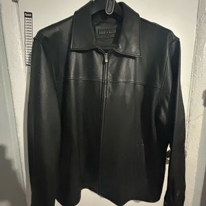 Perry Ellis Portfolio, Genuine Black Leather Jacket